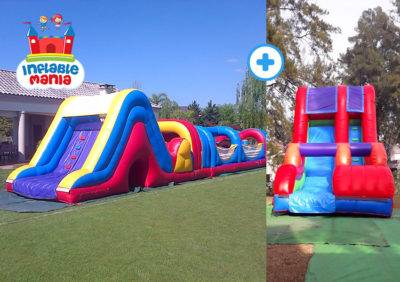 Mega Carrera de Obstáculos con Super Tobogán y Túnel